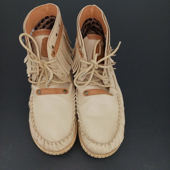 CODE WEST CRAE CRAE WOMENS BEIGE MOCASSIN SLIPPER BOOTIES SIZE 10M - Picture 9 of 12